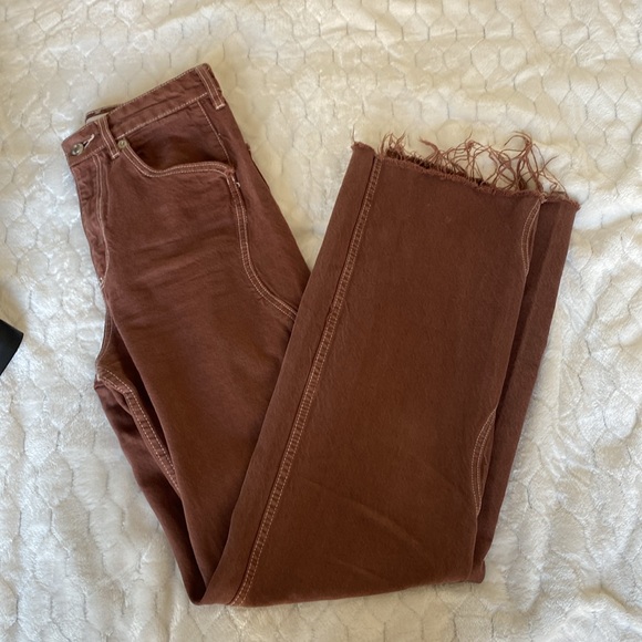 Zara Brown Denim Pants/Jeans - Picture 3 of 4